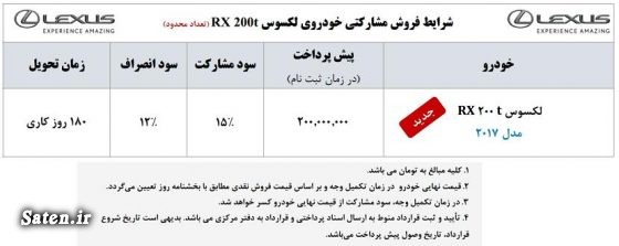 نمایندگی مجاز تویوتا معرفی خودرو مشخصات لکسوس rx200t قیمت لکسوس rx200t قیمت لکسوس فروش اقساطی تویوتا ایرتویا Lexus RX200t