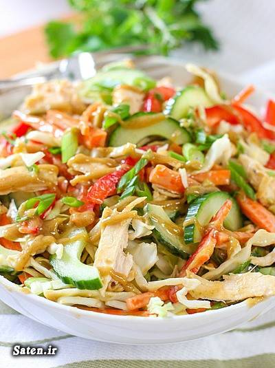 لاغر شدن غذای رژیمی راز لاغری درمان چاقی بهترین رژیم لاغری آموزش آشپزی thai chicken salad
