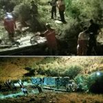 عکس های سقوط مرگبار اتوبوس ولوو به دره جاجرود اخبار جاجرود, چپ کردن اتوبوس, حوادث تهران, سقوط اتوبوس در دره