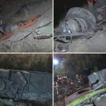 عکس های سقوط مرگبار اتوبوس ولوو به دره جاجرود اخبار جاجرود, چپ کردن اتوبوس, حوادث تهران, سقوط اتوبوس در دره