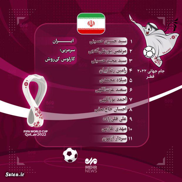ترکیب ایران مقابل ولز (ترکیب تیم ملی ایران مقابل ولز) ترکیب تیم ملی ایران, تیم ملی فوتبال ایران