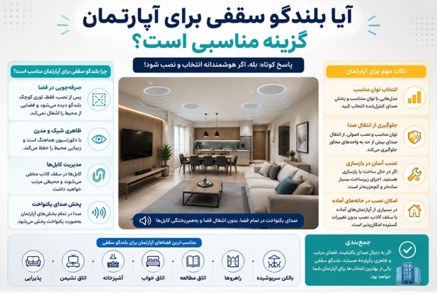 چگونه بهترین بلندگو سقفی را برای منزل انتخاب کنیم؟ آیا بلندگو سقفی برای آپارتمان گزینه مناسبی است؟